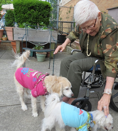 In our community we use pet visitation to enhance social interactions of residents.
